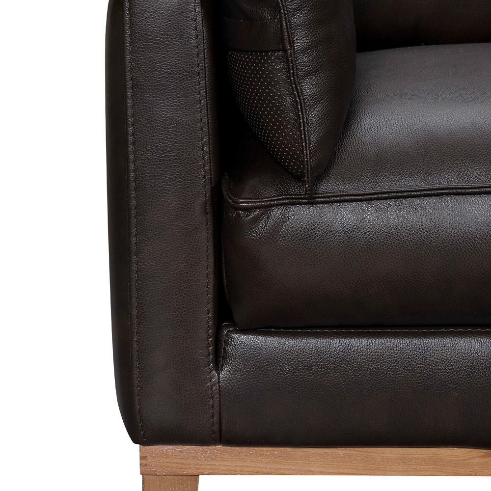 Armen Living - Pompeii 87in Dark Brown Leather Sofa - LCPI3BRN veiw 4