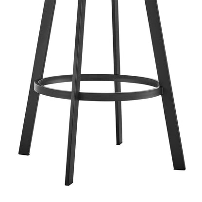 Armen Living - Ramona 26in Swivel Counter Stool with Matte Black Iron and Black Faux Leather - LCRASWBABLK26 veiw 6