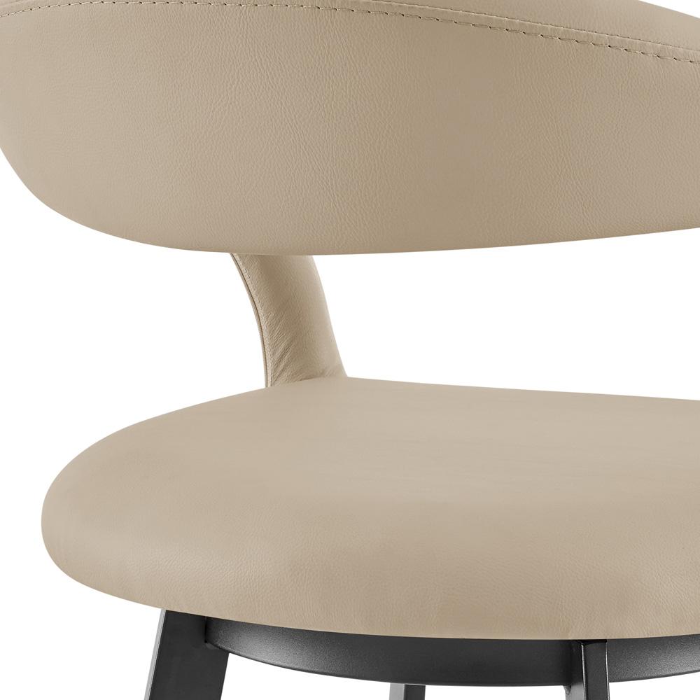 Armen Living - Ramona 30in Swivel Bar Stool with Matte Black Iron and Beige Faux Leather - LCRASWBABLKBG30 veiw 5