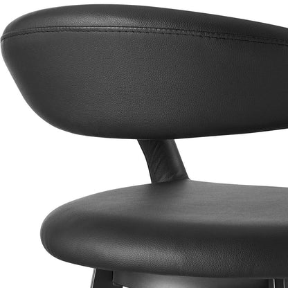 Armen Living - Ramona 30in Swivel Bar Stool with Matte Black Iron and Black Faux Leather - LCRASWBABLK30 veiw 5