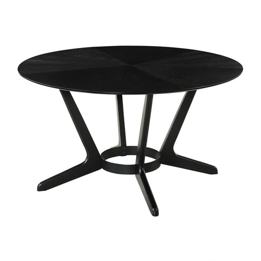 Armen Living - Santana Round Wood Dining Table in Black Finish - LCSATBLBLK veiw 1