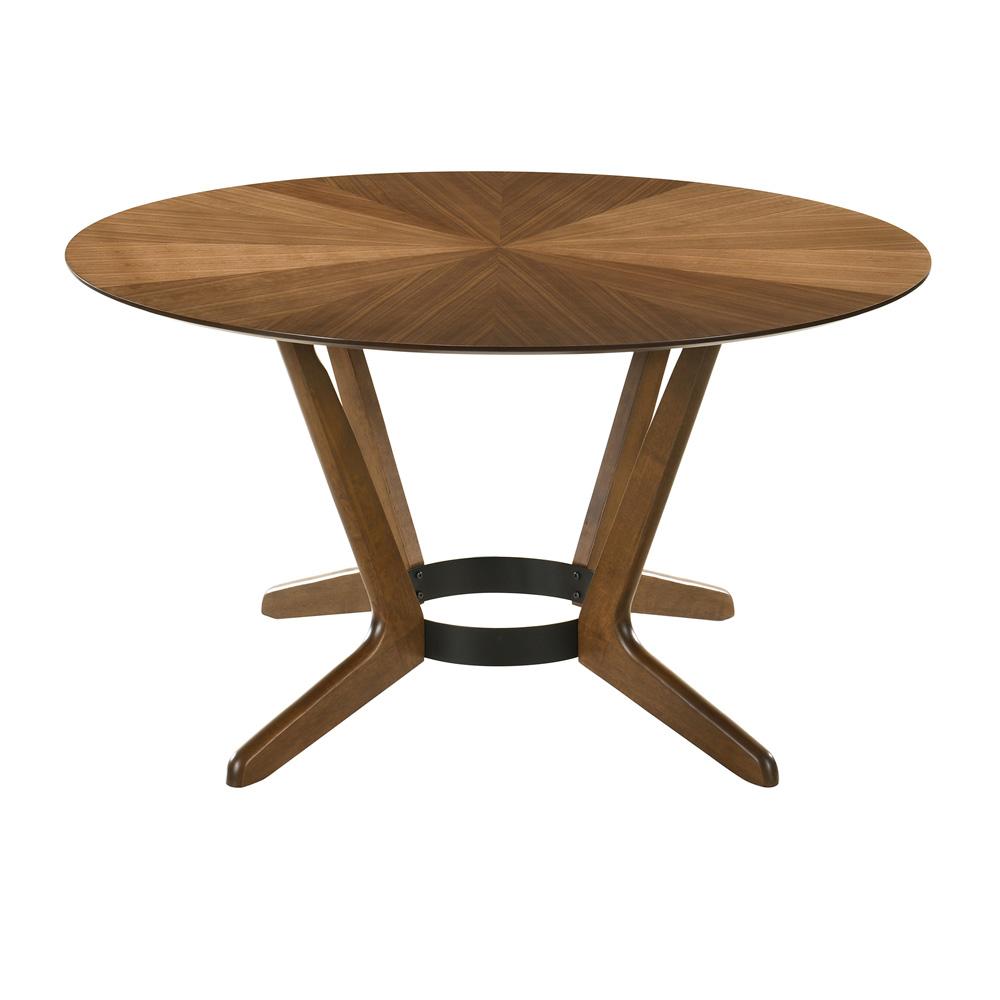 Armen Living - Santana Round Wood Dining Table in Walnut Finish - LCSATBLWA veiw 2