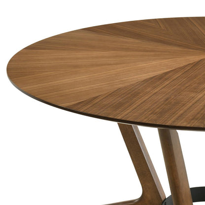 Armen Living - Santana Round Wood Dining Table in Walnut Finish - LCSATBLWA veiw 3