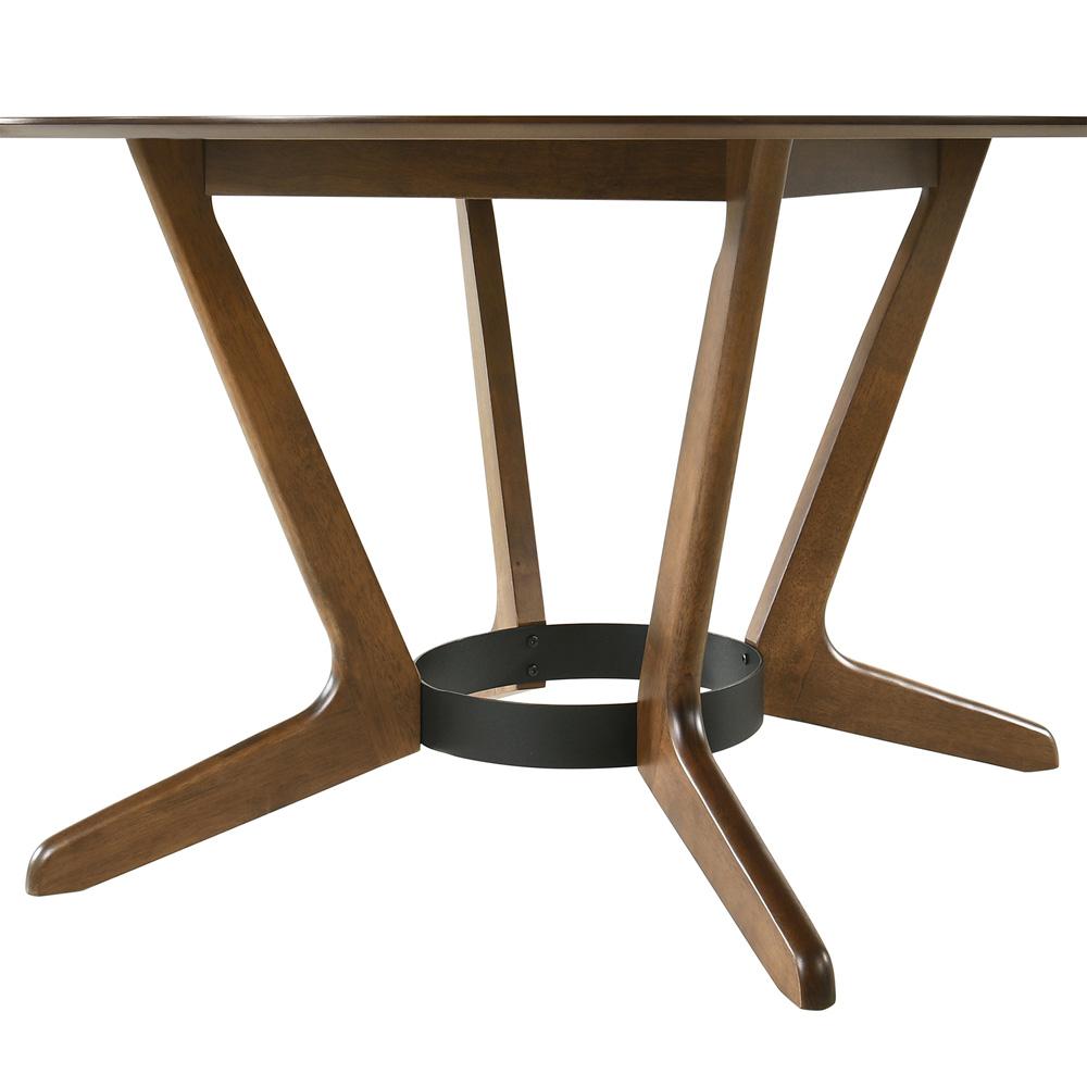 Armen Living - Santana Round Wood Dining Table in Walnut Finish - LCSATBLWA veiw 4