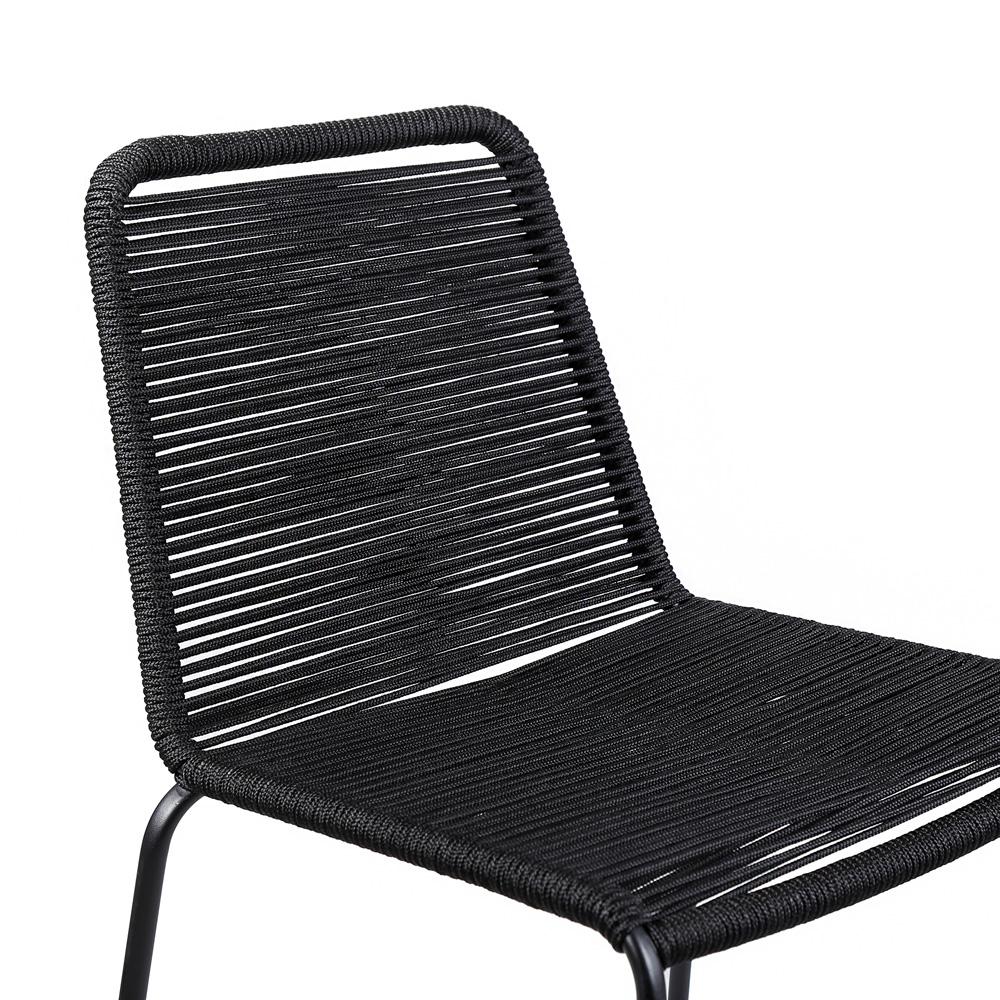 Armen Living - Shasta 26in Outdoor Metal and Black Rope Stackable Counter Stool - (Set of 2) - LCSTBABLBLK26 veiw 4