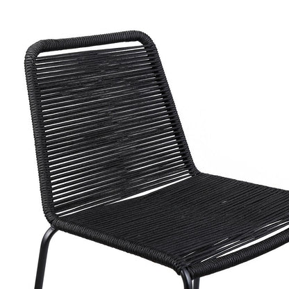 Armen Living - Shasta 26in Outdoor Metal and Black Rope Stackable Counter Stool - (Set of 2) - LCSTBABLBLK26 veiw 4