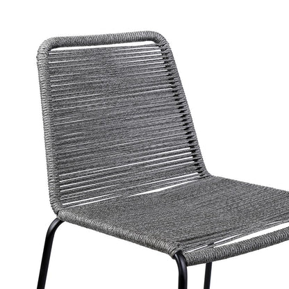 Armen Living - Shasta 26in Outdoor Metal and Gray Rope Stackable Barstool - (Set of 2) - LCSTBABLGRY26 veiw 4