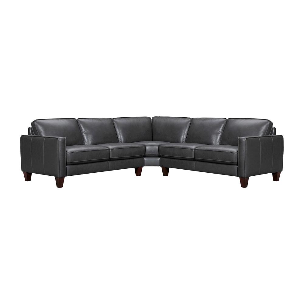 Armen Living - Summit 3 Piece Pewter Leather Sectional Sofa - LCSUSEPW veiw 1