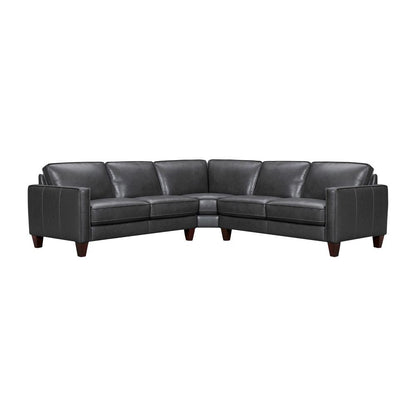 Armen Living - Summit 3 Piece Pewter Leather Sectional Sofa - LCSUSEPW veiw 1