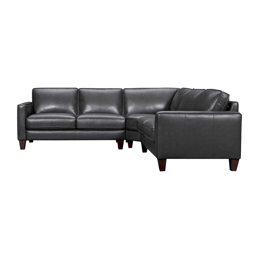 Armen Living - Summit 3 Piece Pewter Leather Sectional Sofa - LCSUSEPW veiw 2