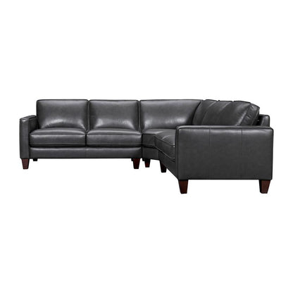Armen Living - Summit 3 Piece Pewter Leather Sectional Sofa - LCSUSEPW veiw 2