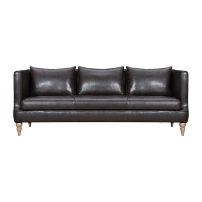 Armen Living - Vincenza 85in Dark Brown Leather Sofa - LCVZ3BRN veiw 1
