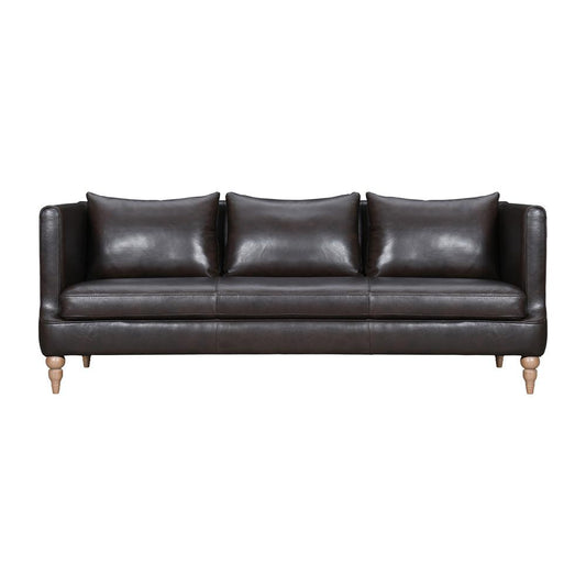 Armen Living - Vincenza 85in Dark Brown Leather Sofa - LCVZ3BRN veiw 1