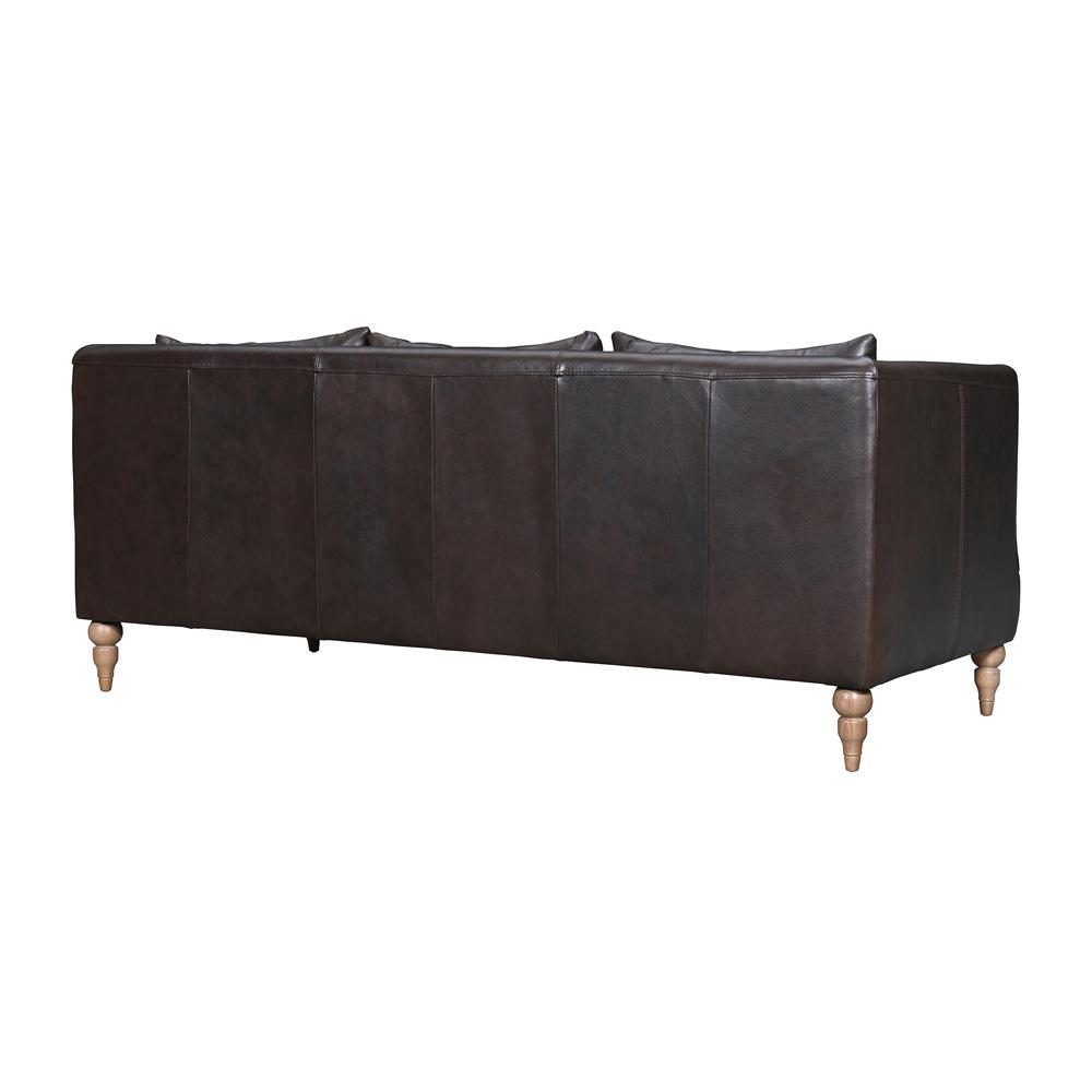 Armen Living - Vincenza 85in Dark Brown Leather Sofa - LCVZ3BRN veiw 3