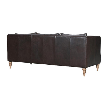 Armen Living - Vincenza 85in Dark Brown Leather Sofa - LCVZ3BRN veiw 3