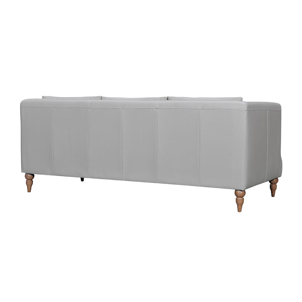 Armen Living - Vincenza 85in Dove Gray Leather Sofa - LCVZ3DVGRY veiw 3
