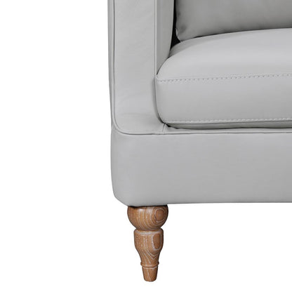 Armen Living - Vincenza 85in Dove Gray Leather Sofa - LCVZ3DVGRY veiw 4