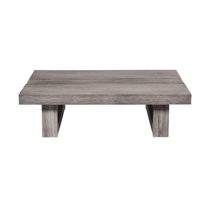 Armen Living - Vivid Outdoor Patio Coffee Table in Gray Eucalyptus Wood - LCVICOGRYEUC veiw 2