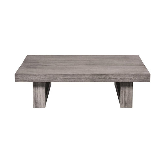 Armen Living - Vivid Outdoor Patio Coffee Table in Gray Eucalyptus Wood - LCVICOGRYEUC veiw 2