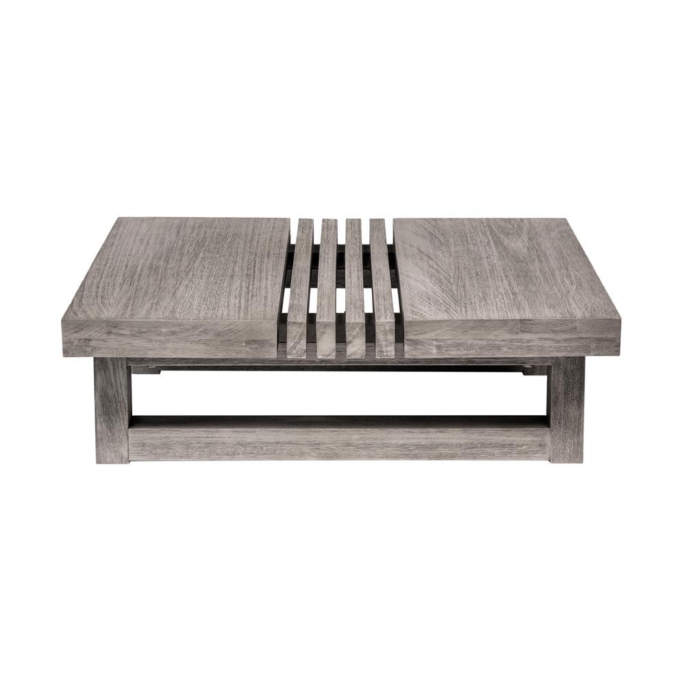 Armen Living - Vivid Outdoor Patio Coffee Table in Gray Eucalyptus Wood - LCVICOGRYEUC veiw 3