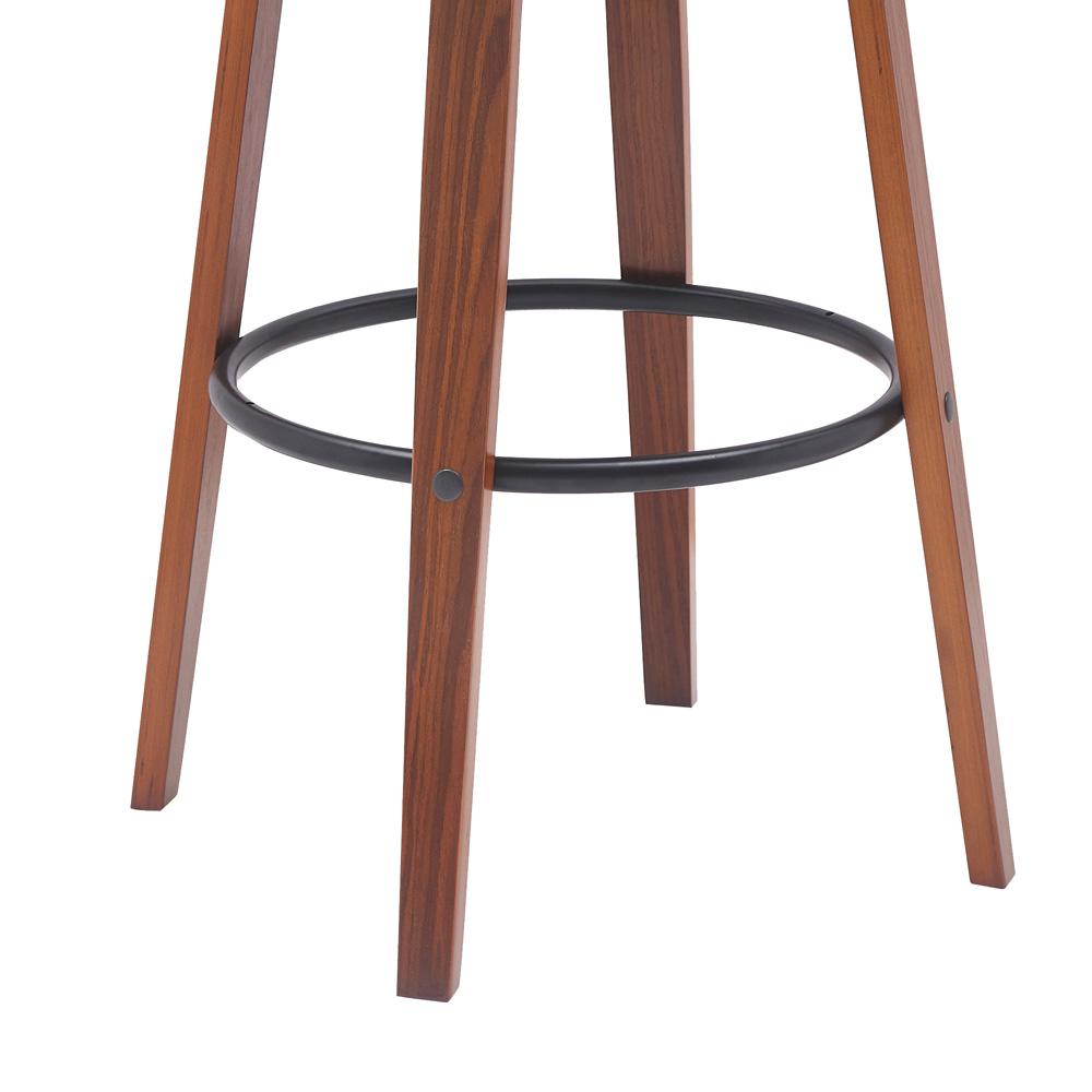 Armen Living - Willow 25.5in Swivel Walnut Wood Counter Stool in Black Faux Leather with Golden Bronze Metal - LCWIBAWABLK26 veiw 6
