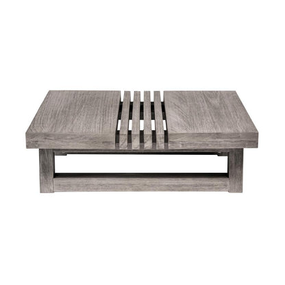 Armen Living - Vivid Outdoor Patio 4 Piece Conversation Set in Gray Eucalyptus Wood with Gray Olefin Cushions - SETVI4GRY veiw 6