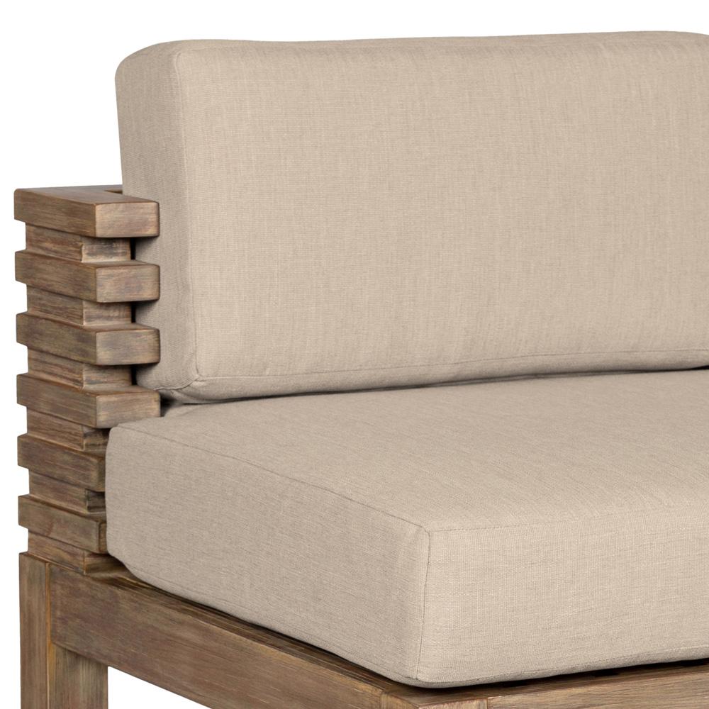 Armen Living - Vivid Outdoor Patio Counter Stool in Light Eucalyptus Wood with Taupe Olefin Cushions - LCVIBAEUCTP26 veiw 5