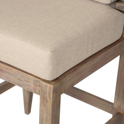 Armen Living - Vivid Outdoor Patio Counter Stool in Light Eucalyptus Wood with Taupe Olefin Cushions - LCVIBAEUCTP26 veiw 6