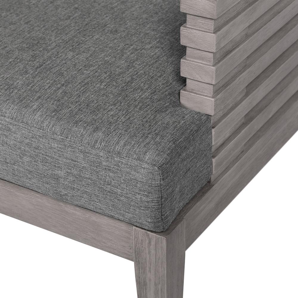 Armen Living - Vivid Outdoor Patio Dining Chair in Gray Eucalyptus Wood with Gray Olefin Cushions - LCVISIEUCGRY veiw 5