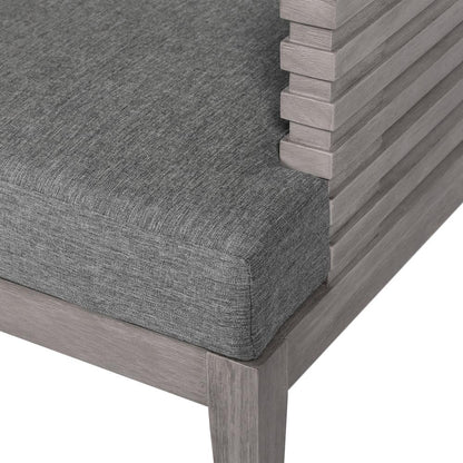 Armen Living - Vivid Outdoor Patio Dining Chair in Gray Eucalyptus Wood with Gray Olefin Cushions - LCVISIEUCGRY veiw 5