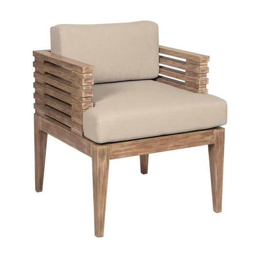 Armen Living - Vivid Outdoor Patio Dining Chair in Light Eucalyptus Wood with Taupe Olefin Cushions - LCVISIEUCTP veiw 1