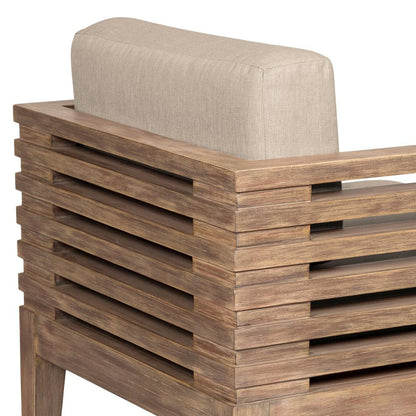 Armen Living - Vivid Outdoor Patio Dining Chair in Light Eucalyptus Wood with Taupe Olefin Cushions - LCVISIEUCTP veiw 5