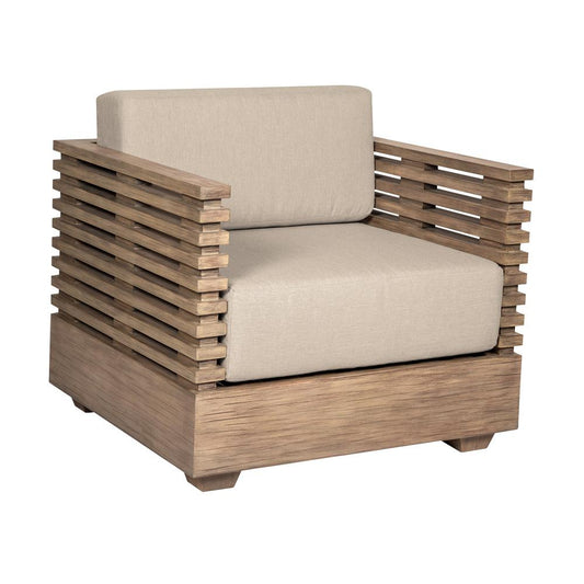 Armen Living - Vivid Outdoor Patio Chair in Light Eucalyptus Wood with Taupe Olefin Cushions - LCVICHEUCTP veiw 1