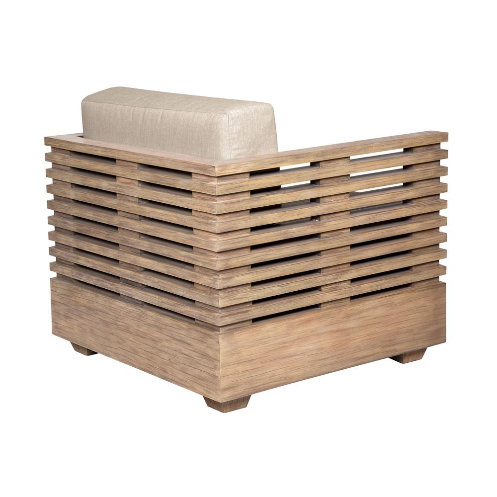 Armen Living - Vivid Outdoor Patio Chair in Light Eucalyptus Wood with Taupe Olefin Cushions - LCVICHEUCTP veiw 4