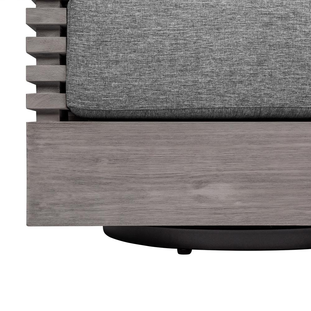 Armen Living - Vivid Swivel Outdoor Patio Chair in Gray Eucalyptus Wood with Gray Olefin Cushions - LCVISCHEUCGRY veiw 6