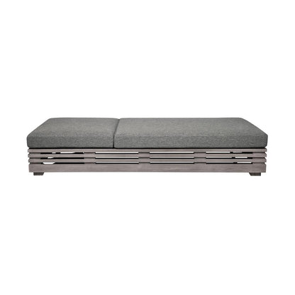 Armen Living - Vivid Outdoor Patio Chaise Lounge Chair in Gray Eucalyptus Wood with Gray Olefin Cushions - LCVILOEUCGRY veiw 3