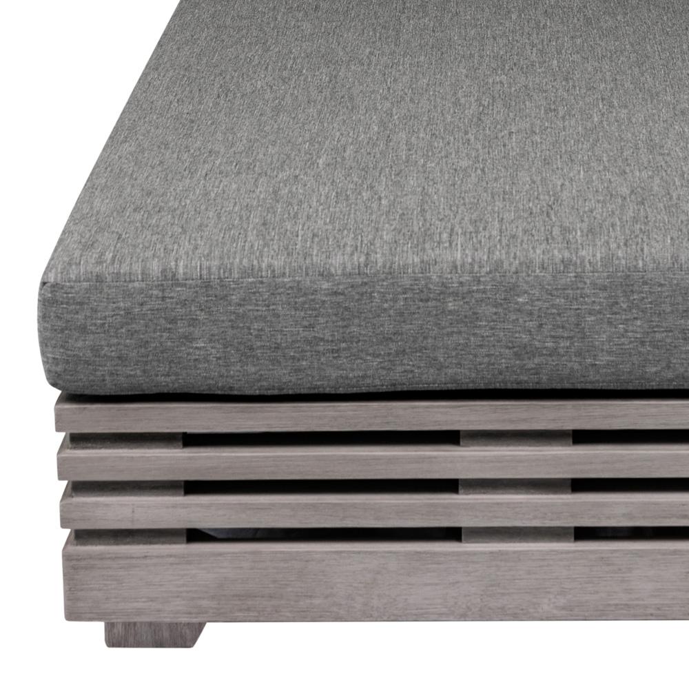 Armen Living - Vivid Outdoor Patio Chaise Lounge Chair in Gray Eucalyptus Wood with Gray Olefin Cushions - LCVILOEUCGRY veiw 6