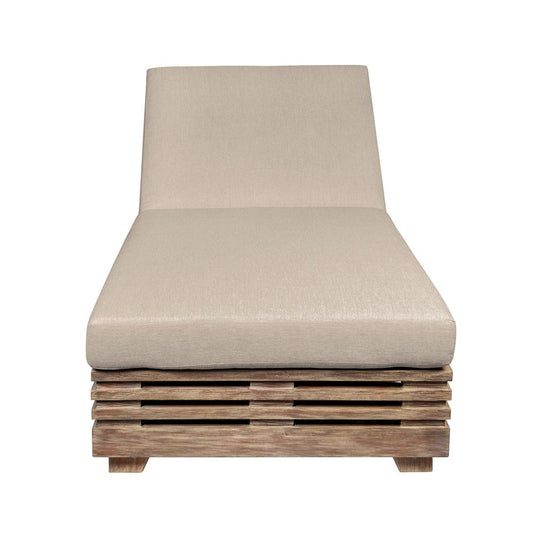 Armen Living - Vivid Outdoor Patio Chaise Lounge Chair in Light Eucalyptus Wood with Taupe Olefin Cushions - LCVILOEUCTP veiw 2