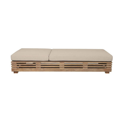 Armen Living - Vivid Outdoor Patio Chaise Lounge Chair in Light Eucalyptus Wood with Taupe Olefin Cushions - LCVILOEUCTP veiw 3