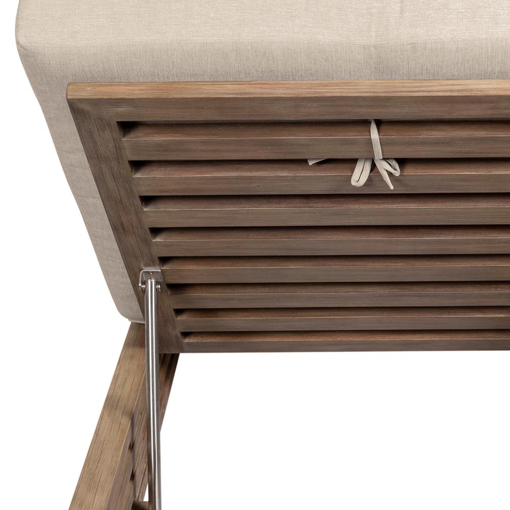 Armen Living - Vivid Outdoor Patio Chaise Lounge Chair in Light Eucalyptus Wood with Taupe Olefin Cushions - LCVILOEUCTP veiw 6