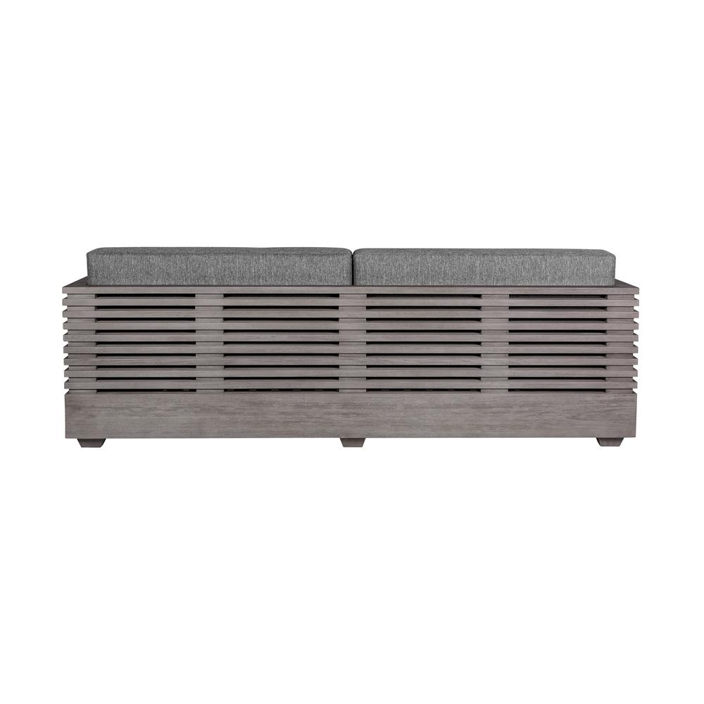 Armen Living - Vivid Outdoor Patio Sofa in Gray Eucalyptus Wood with Gray Olefin Cushions - LCVISOEUCGRY veiw 4
