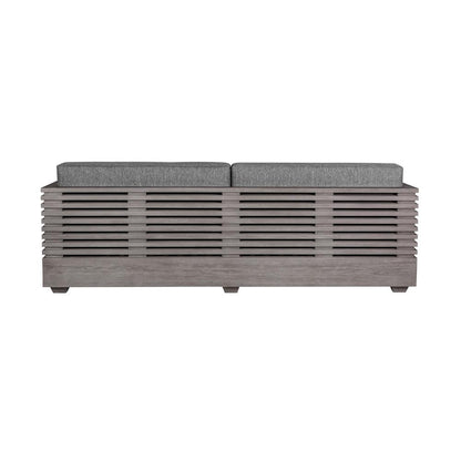 Armen Living - Vivid Outdoor Patio Sofa in Gray Eucalyptus Wood with Gray Olefin Cushions - LCVISOEUCGRY veiw 4
