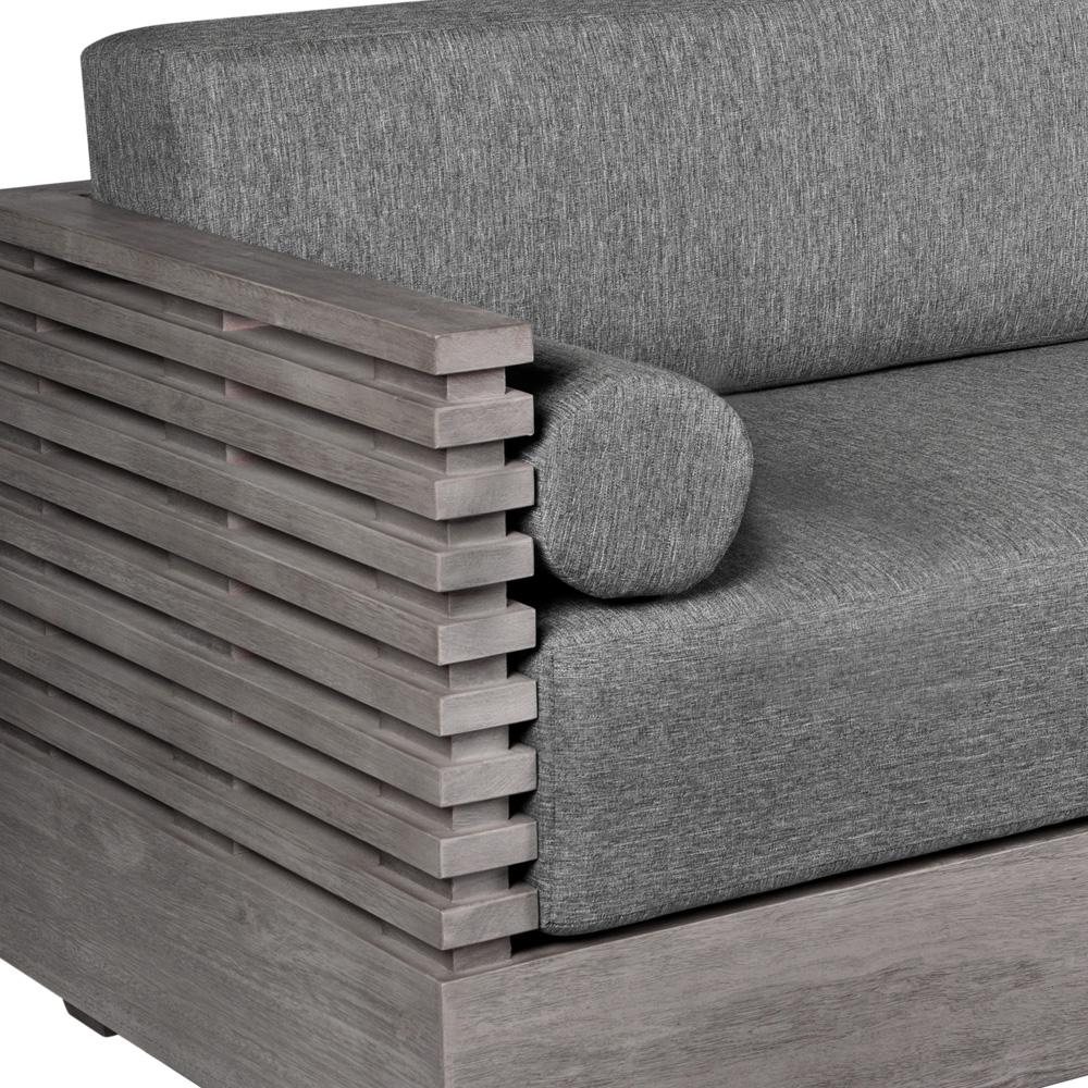 Armen Living - Vivid Outdoor Patio Sofa in Gray Eucalyptus Wood with Gray Olefin Cushions - LCVISOEUCGRY veiw 5