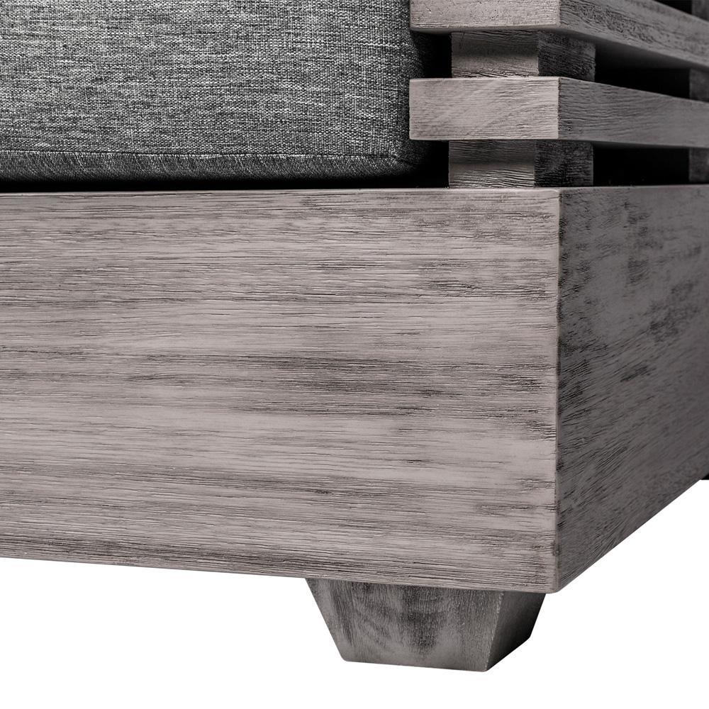 Armen Living - Vivid Outdoor Patio Sofa in Gray Eucalyptus Wood with Gray Olefin Cushions - LCVISOEUCGRY veiw 6