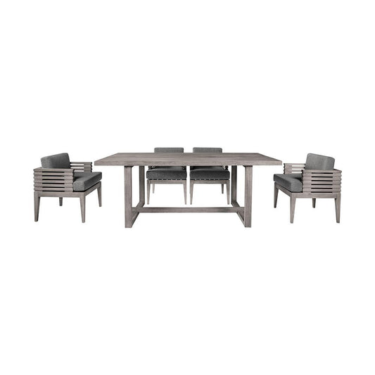 Armen Living - Vivid Outdoor Patio 5 Piece Dining Set in Gray Eucalyptus Wood with Gray Olefin Cushions - SETVIDI5GRY veiw 1