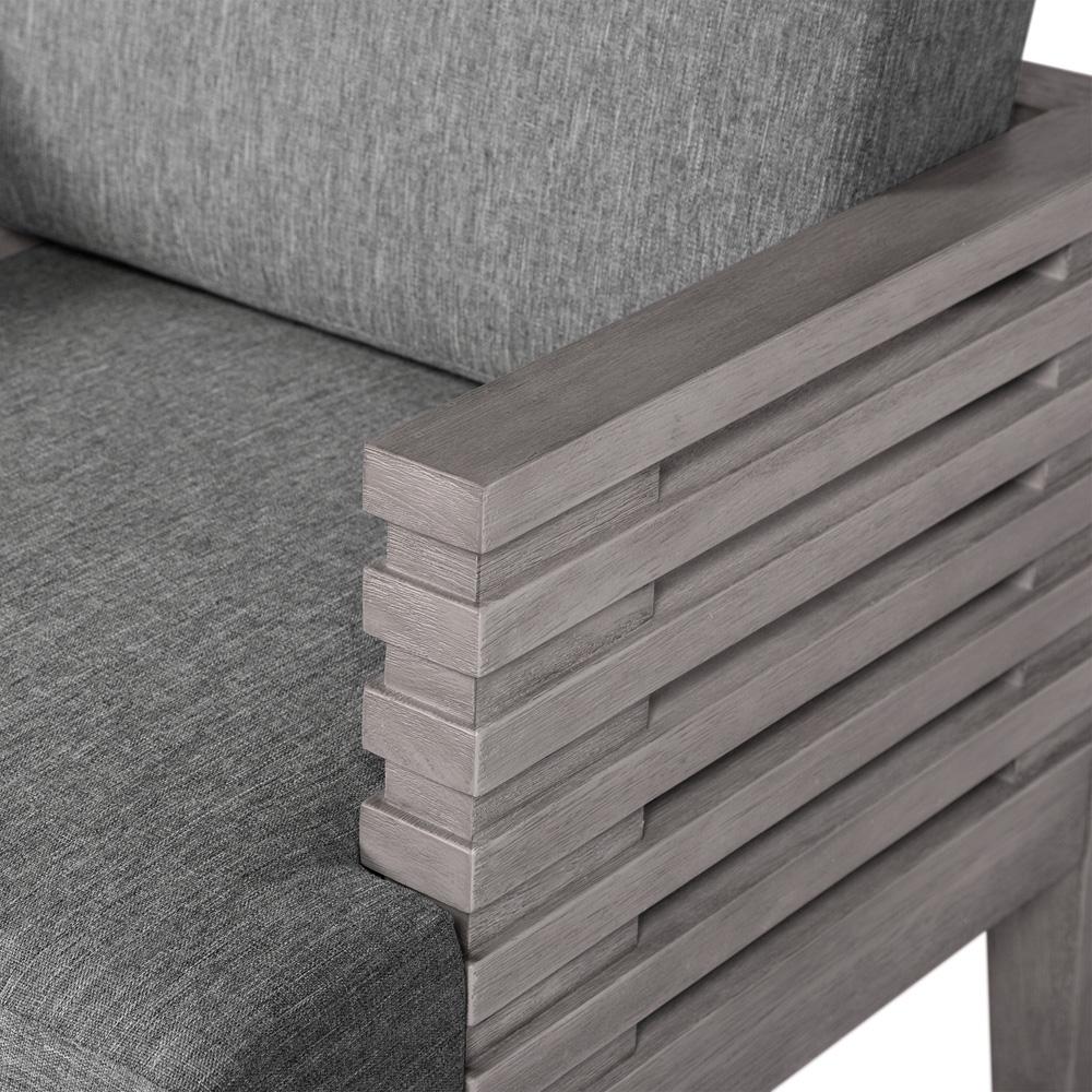 Armen Living - Vivid Outdoor Patio 5 Piece Dining Set in Gray Eucalyptus Wood with Gray Olefin Cushions - SETVIDI5GRY veiw 5