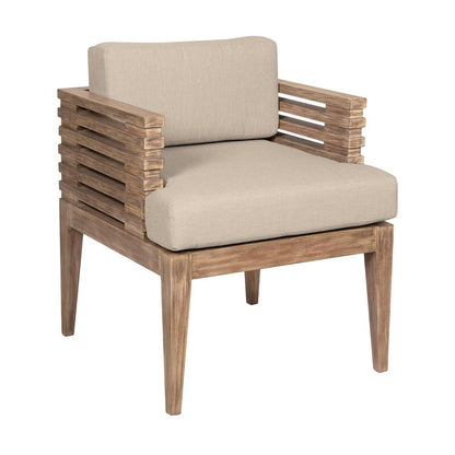 Armen Living - Vivid Outdoor Patio 5 Piece Dining Set in Light Eucalyptus Wood with Taupe Olefin Cushions - SETVIDI5EUCTP veiw 3
