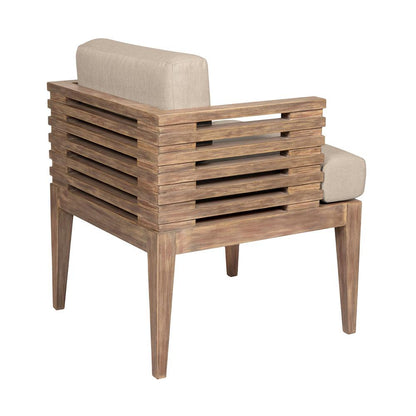 Armen Living - Vivid Outdoor Patio 5 Piece Dining Set in Light Eucalyptus Wood with Taupe Olefin Cushions - SETVIDI5EUCTP veiw 4