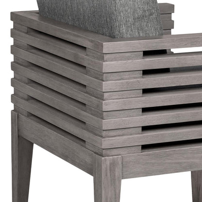 Armen Living - Vivid Outdoor Patio 7 Piece Dining Set in Gray Eucalyptus Wood with Gray Olefin Cushions - SETVIDI7GRY veiw 5