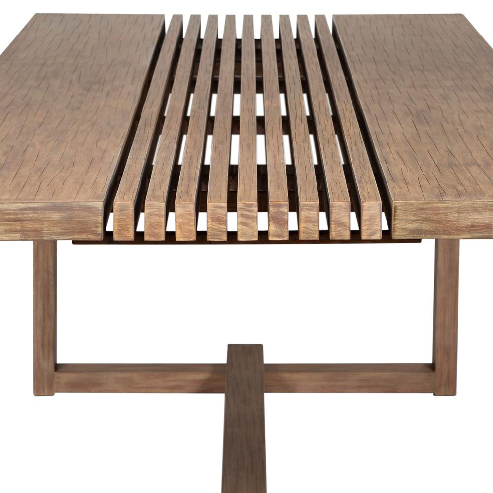 Armen Living - Vivid Outdoor Patio 7 Piece Dining Set in Light Eucalyptus Wood with Taupe Olefin Cushions - SETVIDI7EUCTP veiw 6